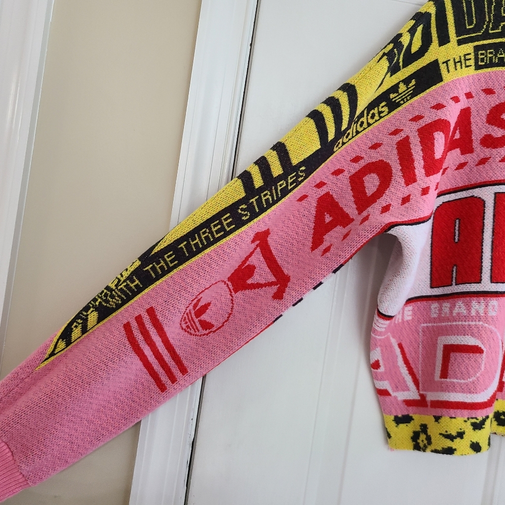 adidas Pink & Yellow Graphic Crewneck Sweater - Picture 6 of 13